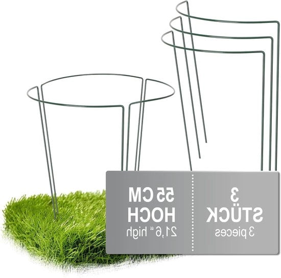 Tre plantiere fisse per piante fiorite (altezza: 55 cm) - sostegno per rose come plantiera per rampicanti anello fissato per giardino balcone terrazzo