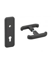 Set maniglia e piastra posteriore della porta basculante del garage T, 8 mm quadrato, nero – THIRARD