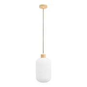 Lampada a Sospensione Argalo, Bianco, Vetro, 20x20x38 cm