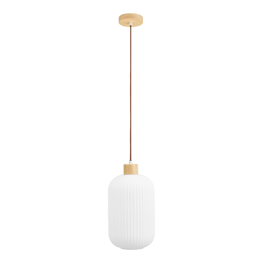 Lampada a Sospensione Argalo, Bianco, Vetro, 20x20x38 cm