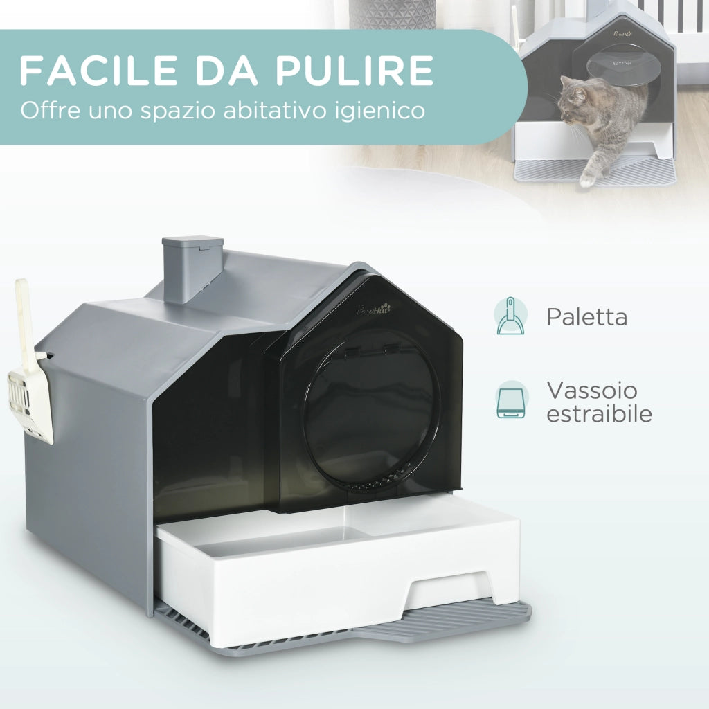 Lettiera per Gatti Chiusa ¨C zephmum ¨C Grigio 47x45x42cm