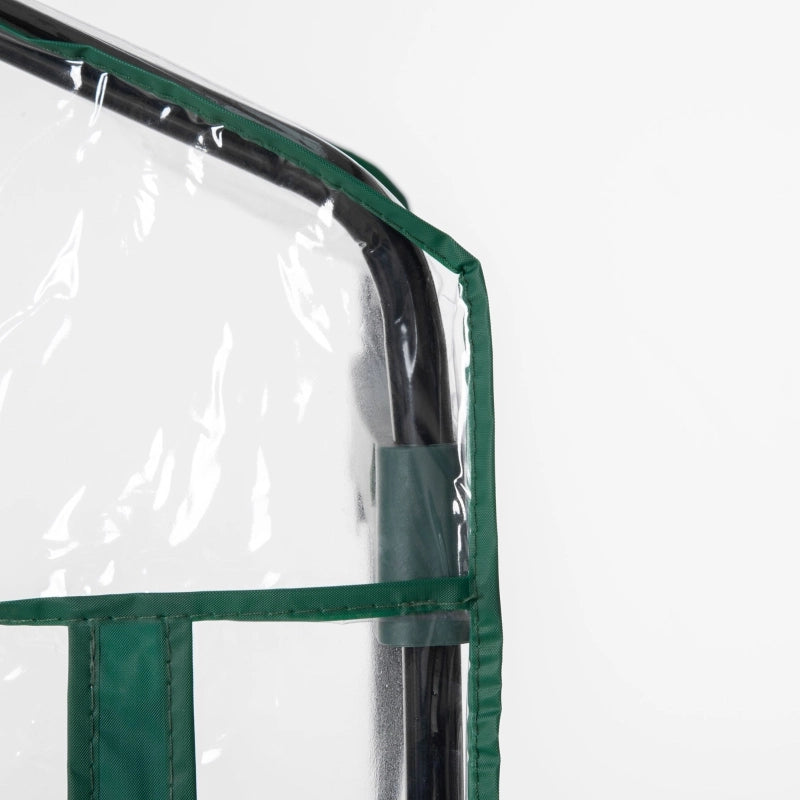 Mini serra in alluminio con 5 ripiani per la coltivazione di fiori o ortaggi, trasparente e verde, in acciaio e plastica, 69 x 49 x 193 cm