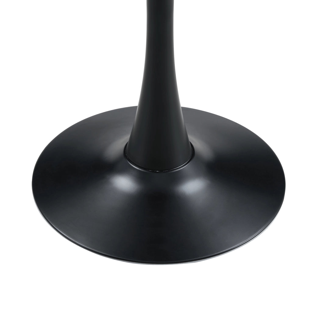 TAVOLO Rotondo stile Mid-Century 72 cm MDF e metallo Nero/Noce