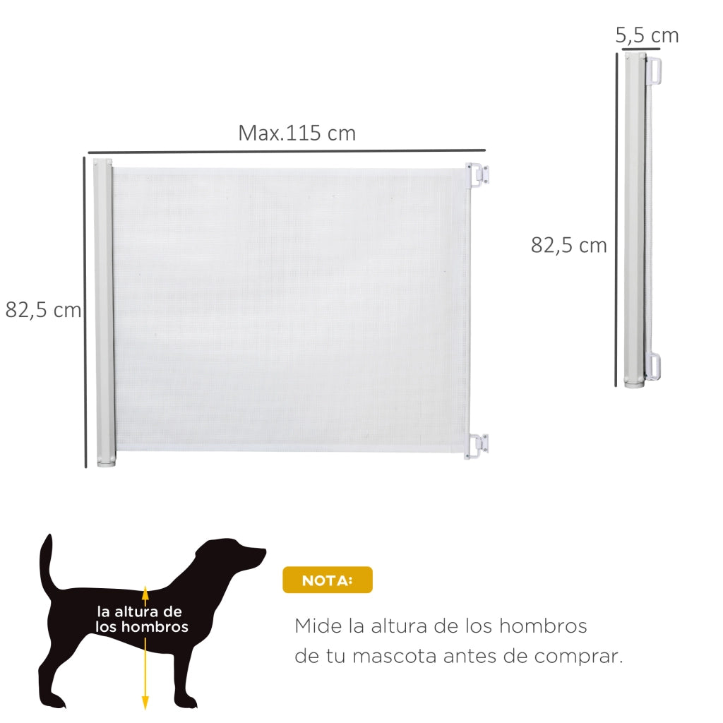 Cancelletto per Cani Estensibile ¨C Xylo ¨C Larghezza Regolabile 5,5-115 cm Bianco