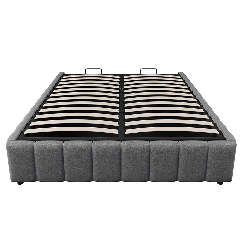 Letto matrimoniale-Xylo-140x200 cm-idraulico, senza testiera, grigio