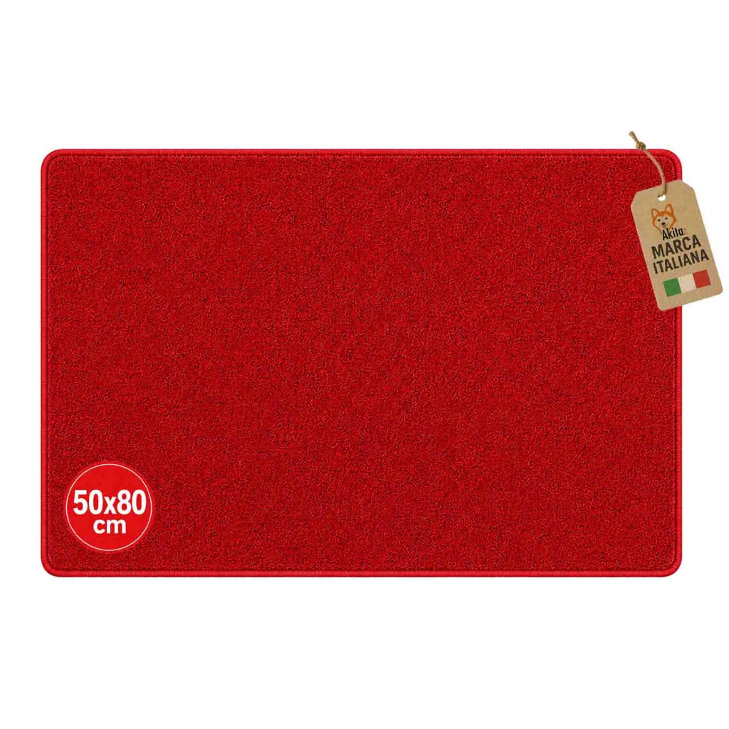 Akitaink Tappeto Multiuso in Microfibra 50x80 cm Rosso