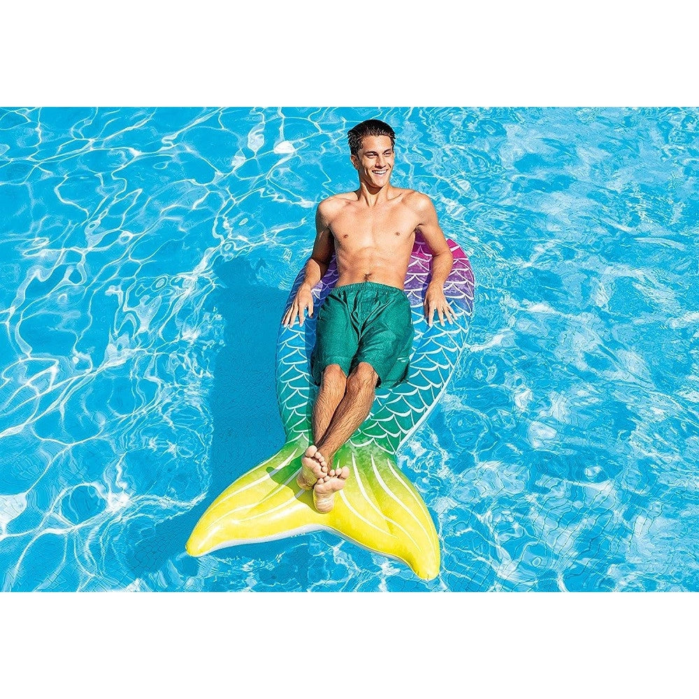 Trade Shop - Materassino Design Coda Sirena Multicolor 178x71x18 Cm Gonfiabile Piscina 58788 -