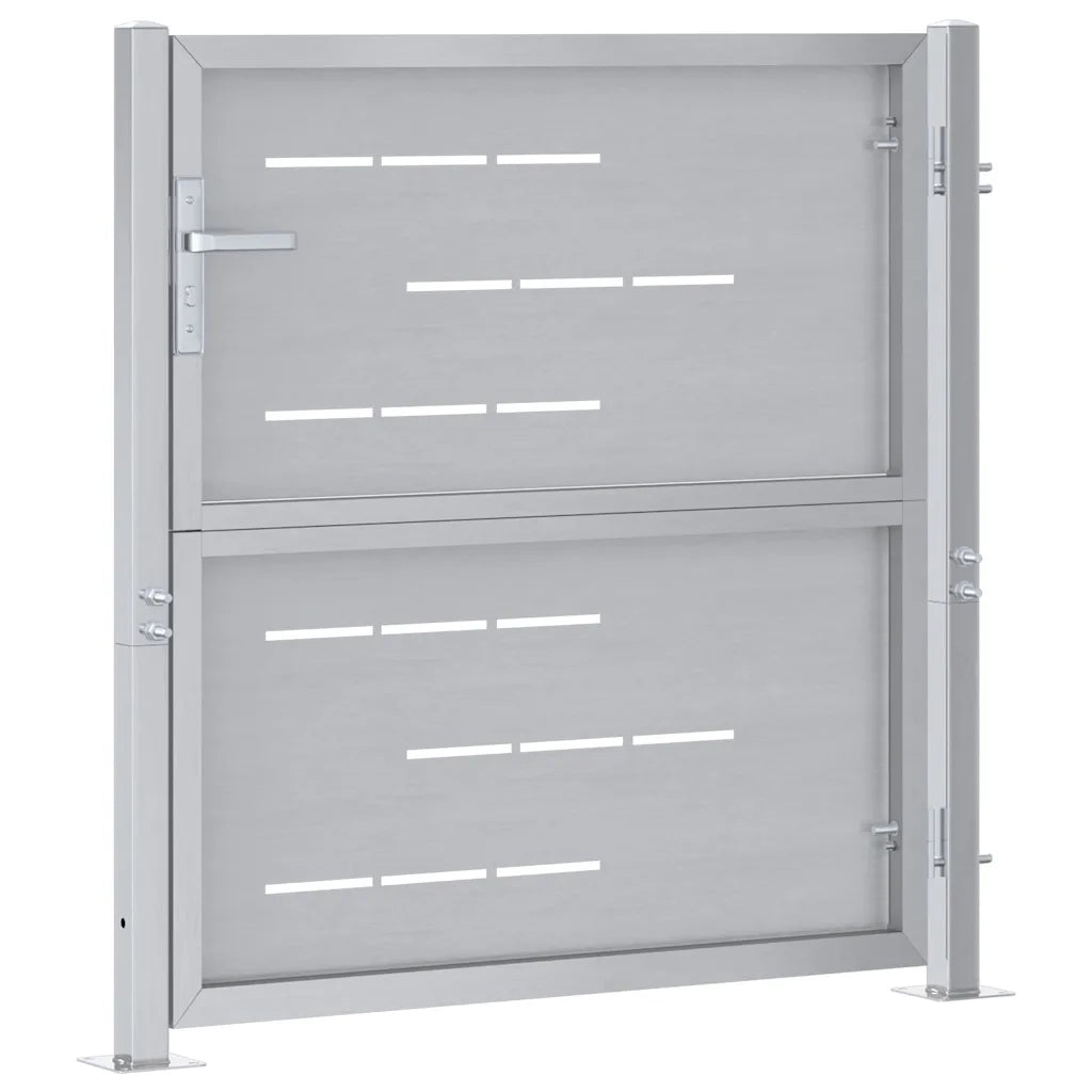 Cancello da giardino Argento 85 x 97 cm Acciaio inossidabile 3402576