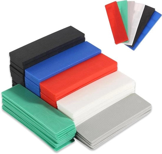Tavole di supporto in plastica 90 pezzi 100 x 28 mm - Set di 6 altezze - Per finestre e pavimenti in piastrelle