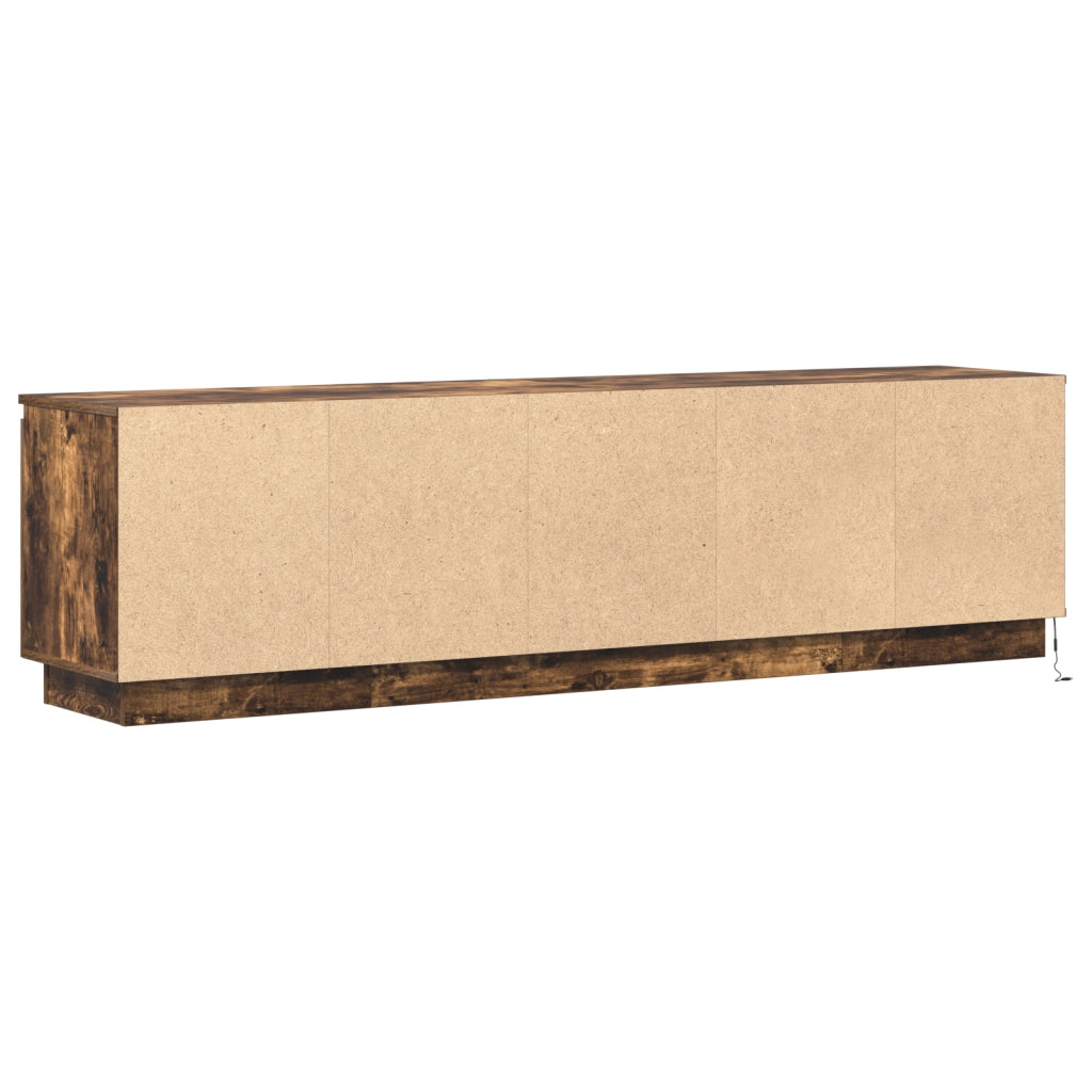 Mobile TV con LED Rovere Affumicato 180x38x49 cm Legno Ingegnerizzato
