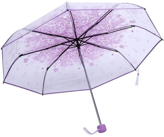 Ombrellone Opvougabile con Disegno di Ciliegie - Tipo Apertura Manuale - Manico in Alluminio Resistente - Sostenibile e Ecologico