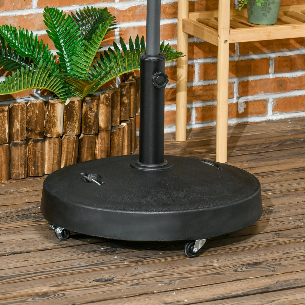 Base per Ombrellone con Ruote ¨C zephmum ¨C 25 kg Resina Nero ?53x41 cm