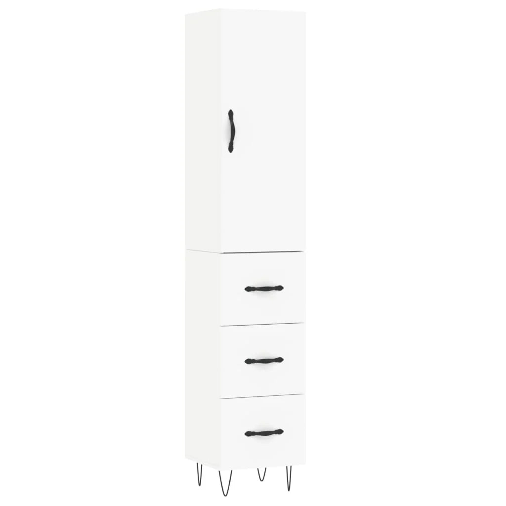 Buffet credenza cassettiera mobiletto mobile contenitore organizer cucina soggiorno salotto alto 34,5 x 34 x 180 cm legno ingegnerizzato bianco 02_0032298