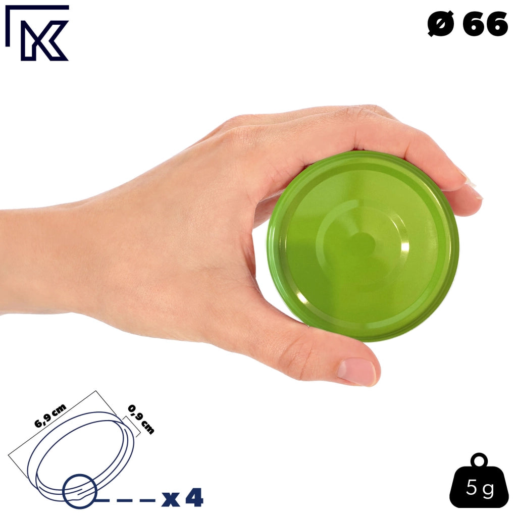 KADAX 50x Tappi per Barattoli Fi 66 Tappi per Barattoli Coperchi Conserva