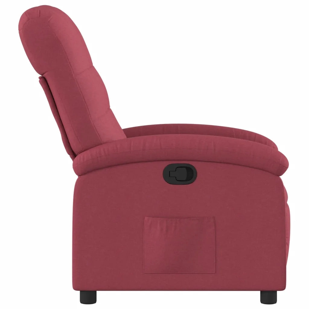 Poltrona Reclinabile in Tessuto Rosso Vino 371730