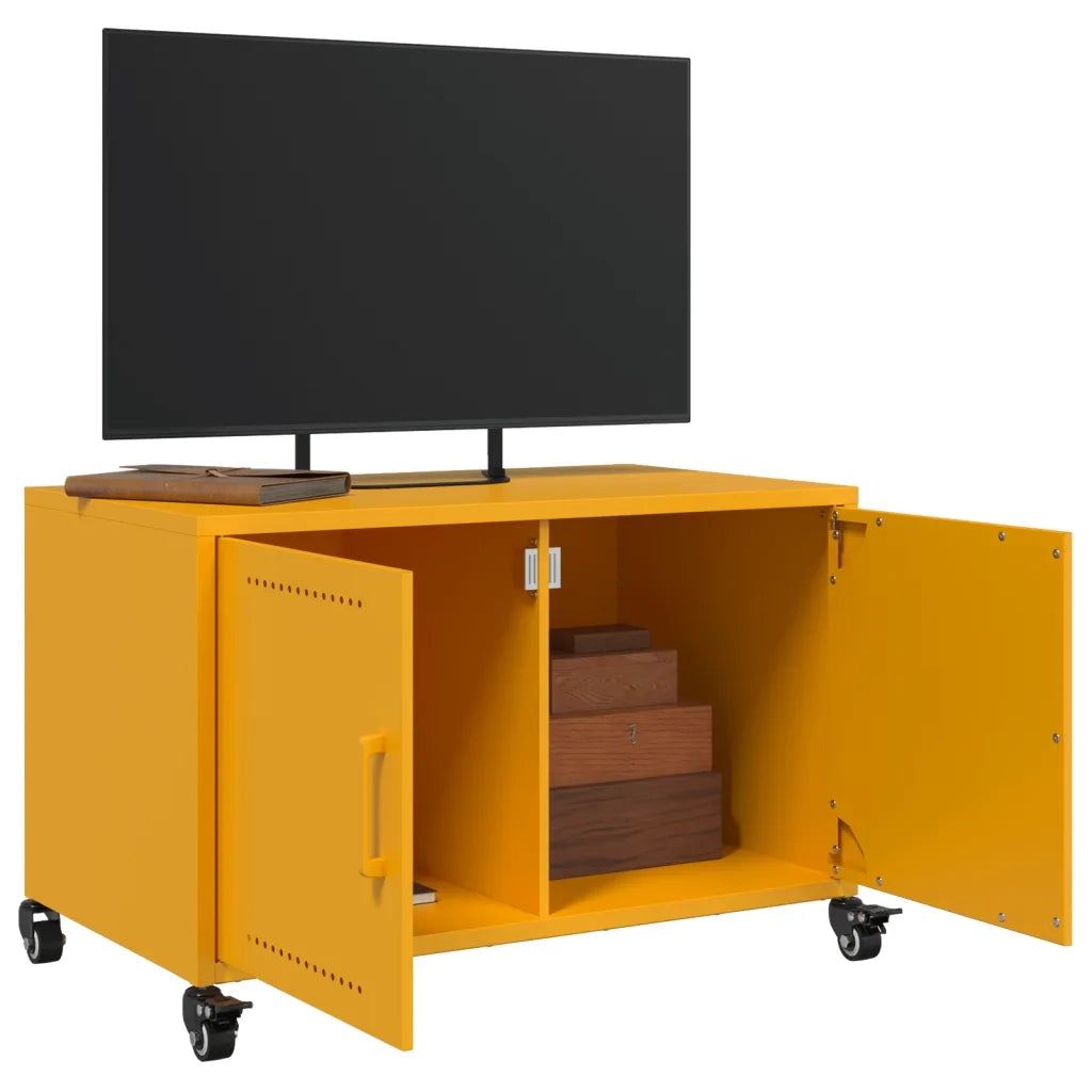 Mobile TV Giallo Senape 68x39x43,5 cm in Acciaio 846641