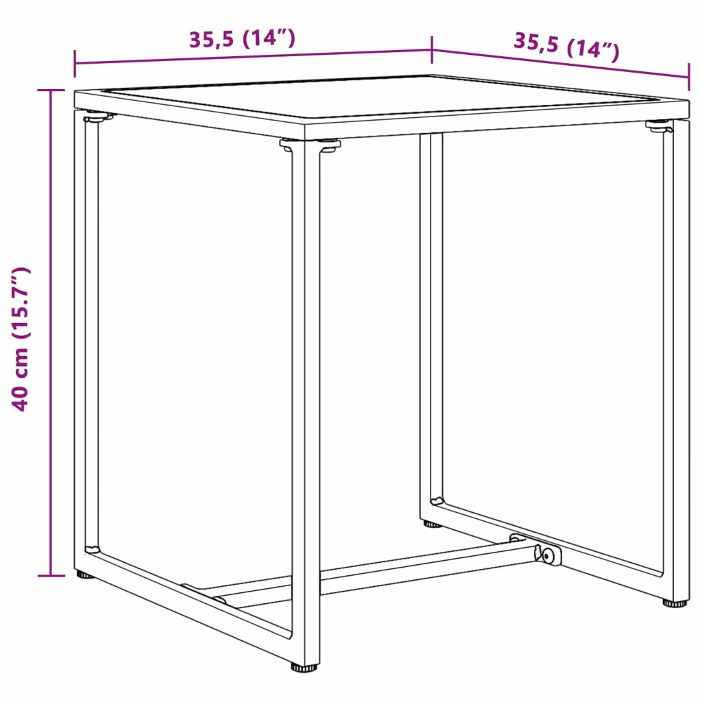 Set Divano da Giardino 3 pcs Nero e antracite Acciaio