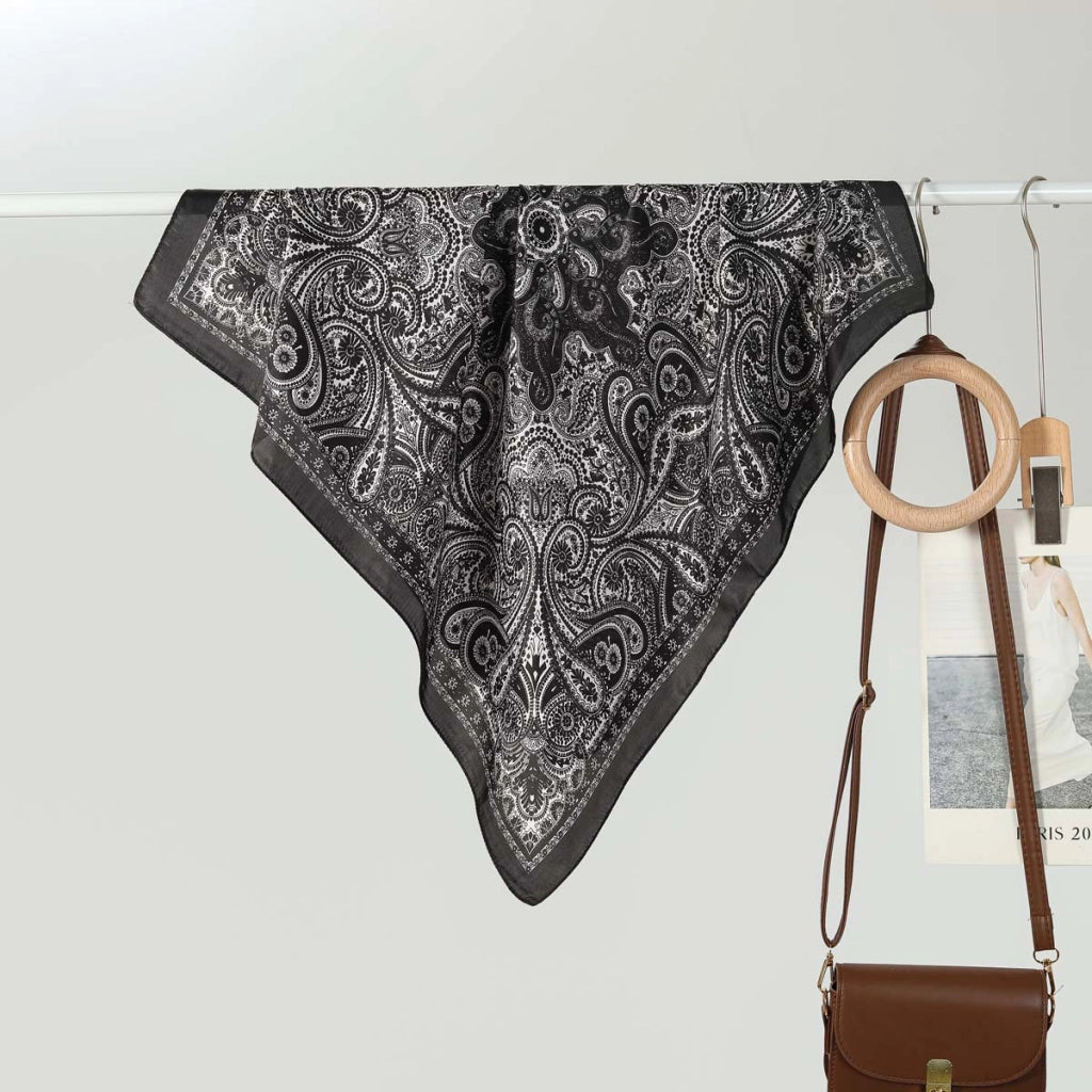 Sciarpa da donna in seta verde stampata, stile coreano, alla moda e versatile, sciarpa/fascia per il collo decorativa.