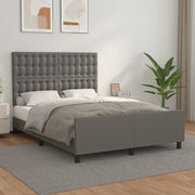 Giroletto con Testiera-Struttura Letto con testiera Crema 140x190 cm in Similpelle 400725