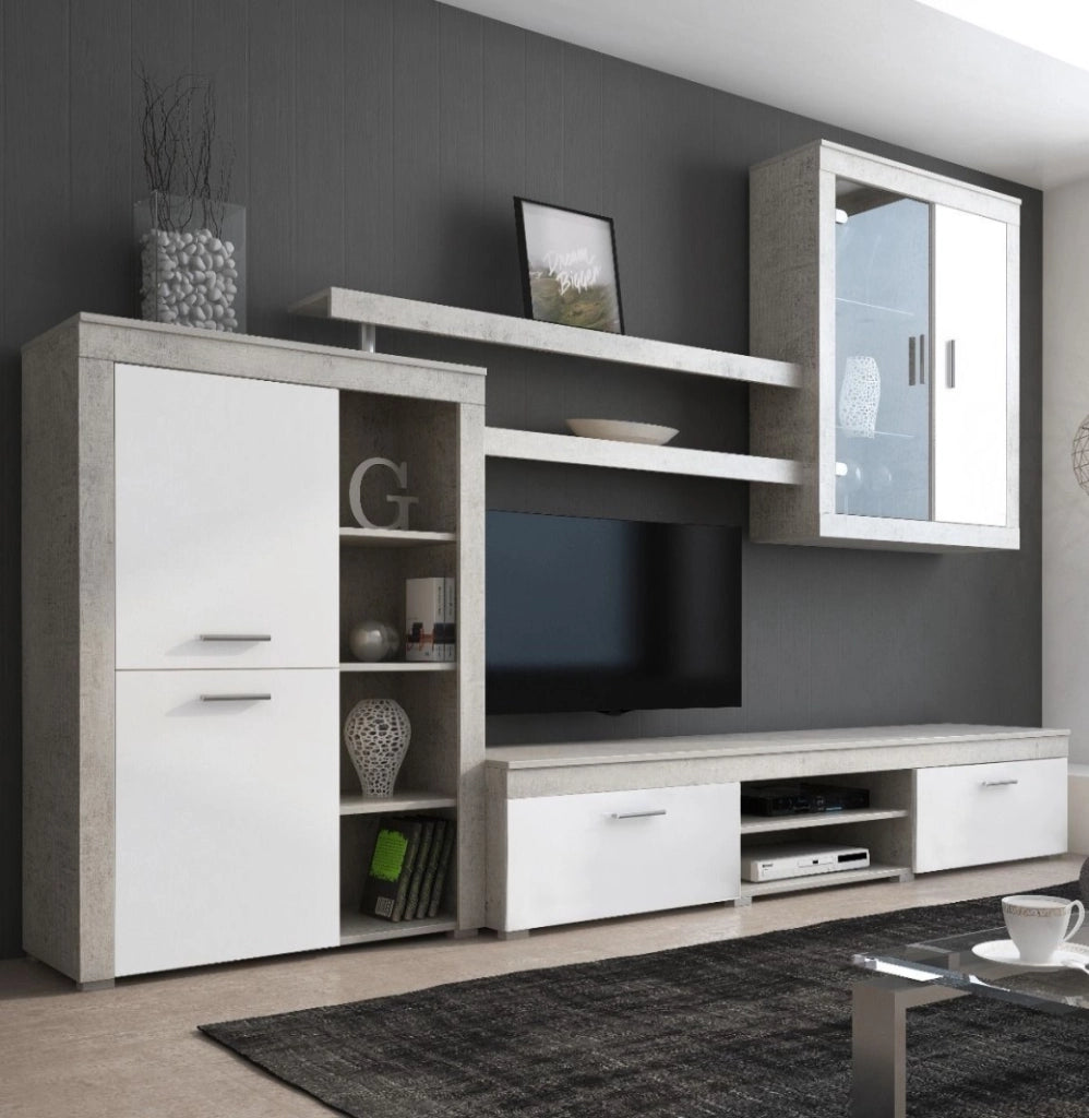 SOGGIORNO CANBERRA CEMENTO E BIANCO LARICE SG281