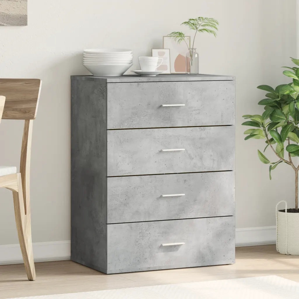Credenza | Madia | Buffet da pranzo | Armadio da pranzo Grigio Cemento 60x39x80 cm in Legno Multistrato