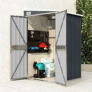 Capanno da Giardino a Parete Antracite 118x100x178 cm Acciaio cod mxl 50910