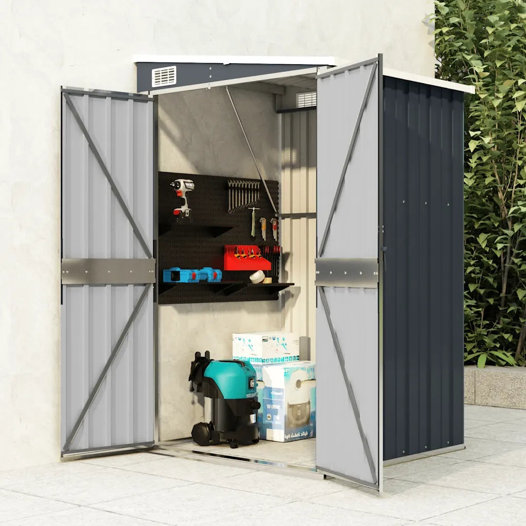 Capanno da Giardino a Parete Antracite 118x100x178 cm Acciaio cod mxl 50910