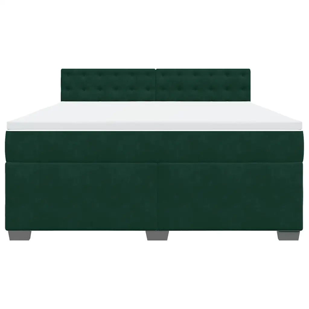 Giroletto a Molle con Materasso Verde Scuro 180x200 cm Velluto 3288693