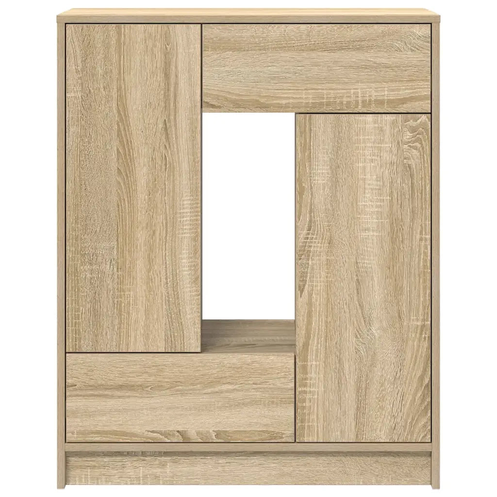 Credenza | Madia | Buffet da pranzo | Armadio da pranzo con Cassetti e Ante Rovere Sonoma 73x31x90 cm