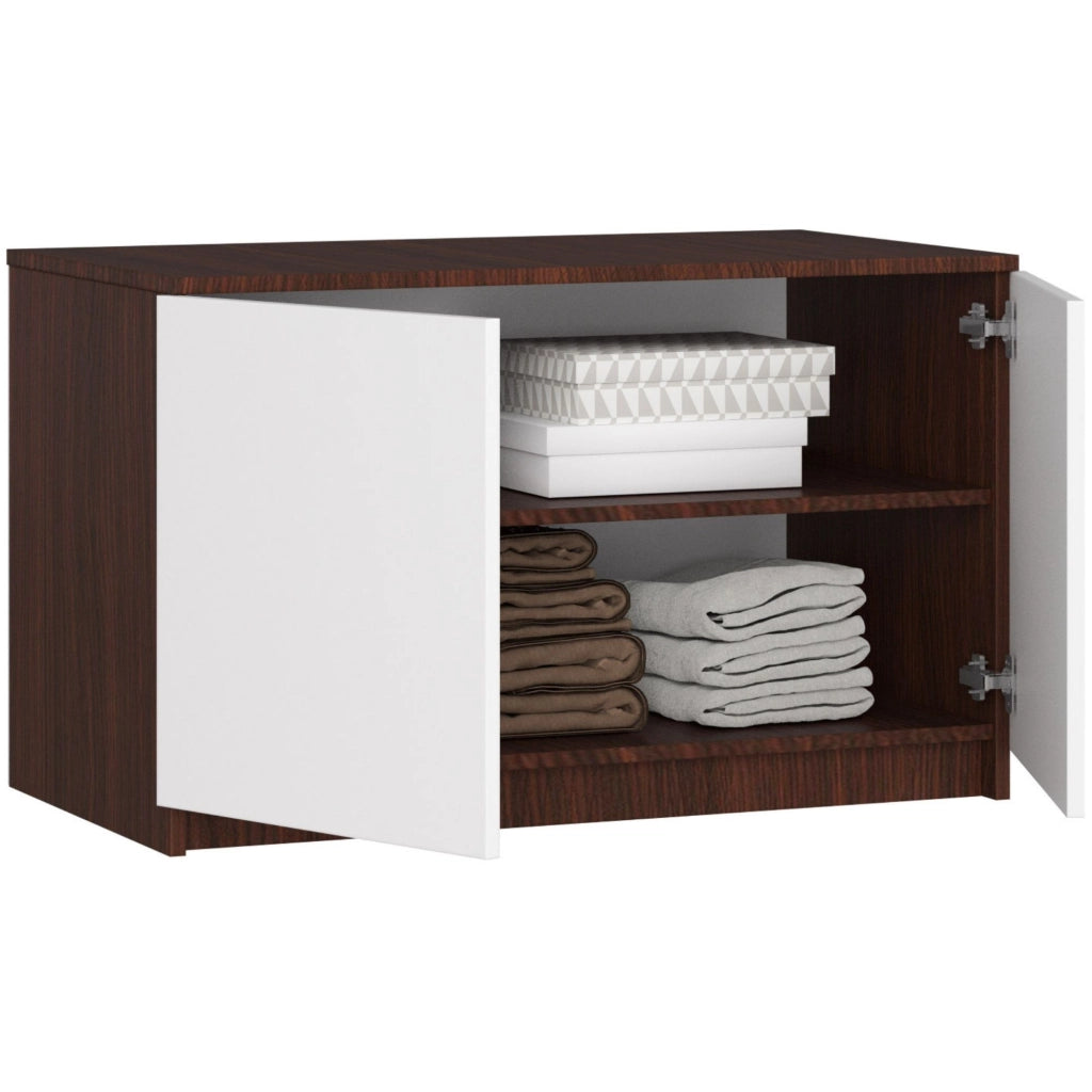 Sopralzo per armadio AKORD S90 Wengé 90 cm 2 ante inserto frontale Bianco 90x51x55 cm