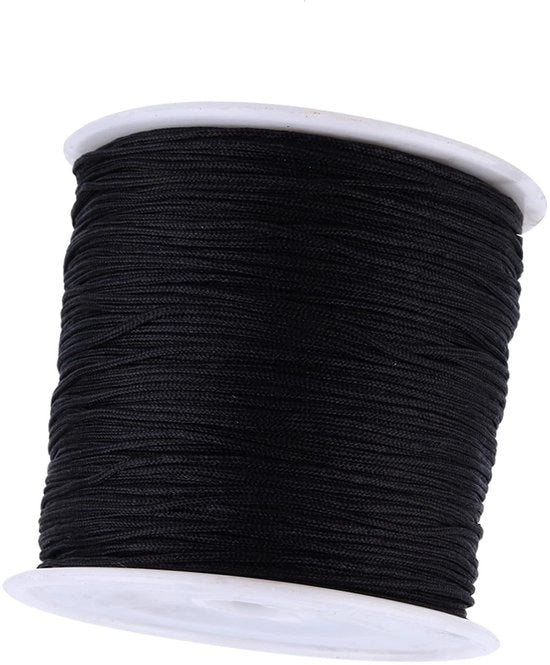 Tessuto in Nylon 100 m - Coda Cinese a Knop - Corda Shamballa a Maglia - Macramé - Filo in Nylon 0,8 mm - Utilizzo Sostenibile - Coda a Knop