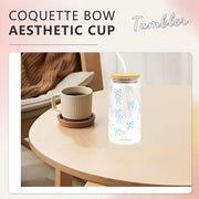 Tazza con Coperchio e Beccuccio 400 ml Disegno Arcobaleno - Vaso Elegante per Tè di Bolle, Caffè e Altro - Regalo Ideale