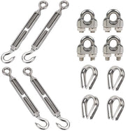 Ferramento a forma di beugel 3 mm - Morsa per cavi - Fermo cavo - Spazzolino - Acciaio Inox - 12 pezzi