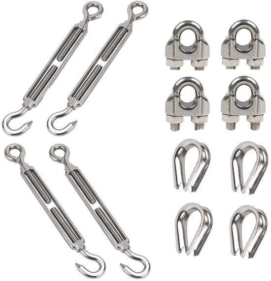 Ferramento a forma di beugel 3 mm - Morsa per cavi - Fermo cavo - Spazzolino - Acciaio Inox - 12 pezzi