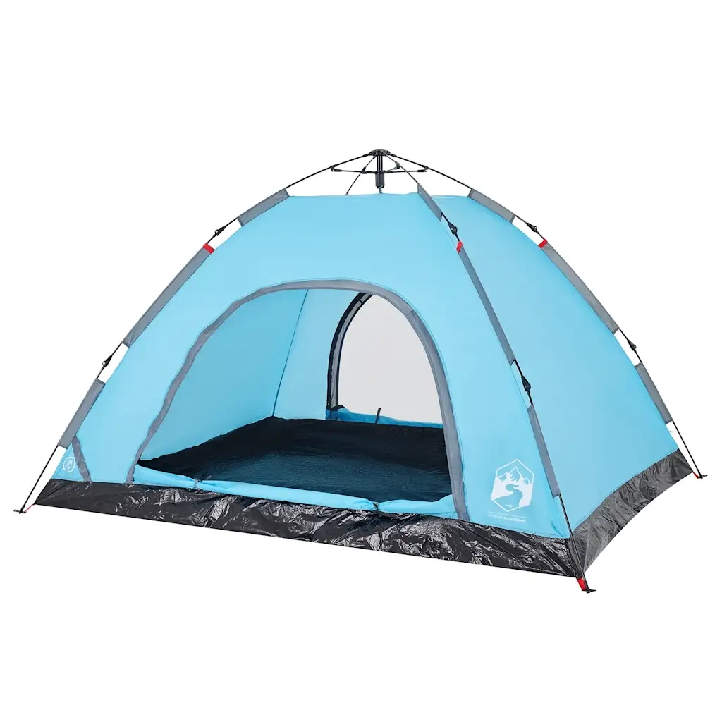 Tenda da Campeggio 4 Persone-Tenda per Escursionismo Blu a Rilascio Rapido
