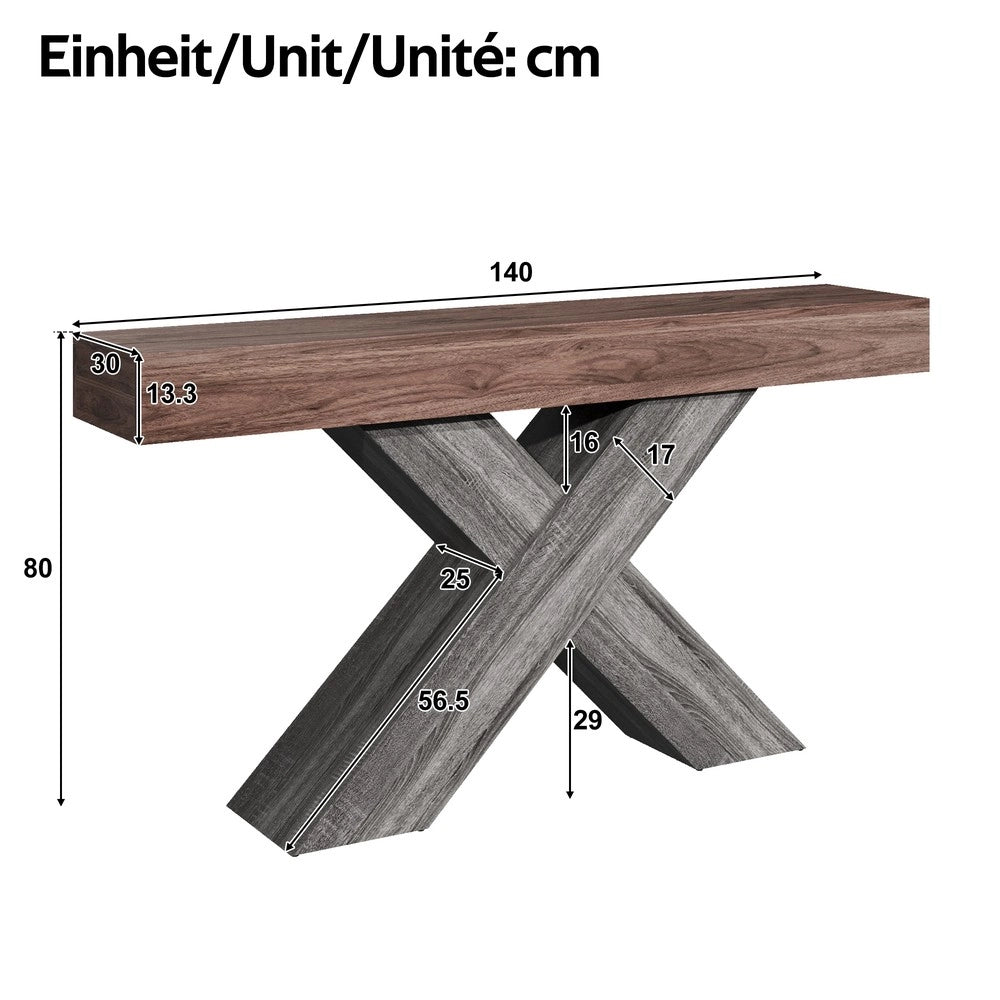 Consolle con Gambe a X ¨C Xylo ¨C Effetto Legno, Truciolato, Ingresso e Soggiorno