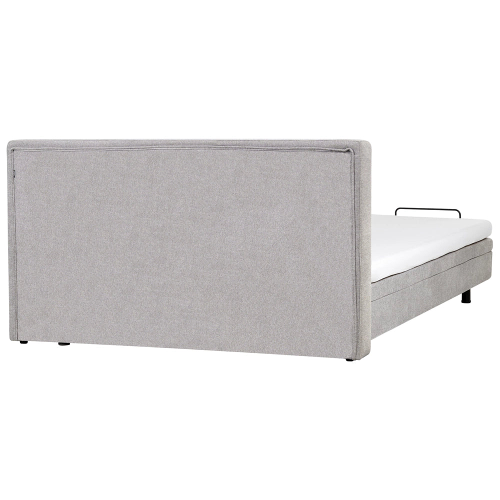 Letto Tessuto Grigio Chiaro Elettrico Regolabile con Telecomando 180 x 200 cm