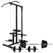 Torre per allenamento con pesi con set di manubri e pesi da 60,5 kg nera per sport e fitness 02_0000042