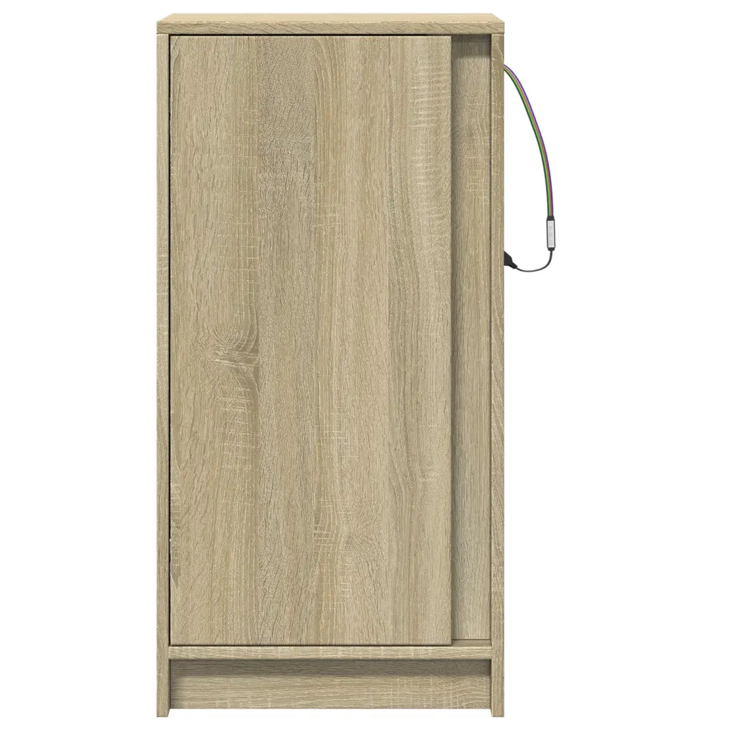 Credenza con LED-Buffet-Armadio da cucina Rovere Sonoma 42,5x34x85 cm Legno Multistrato