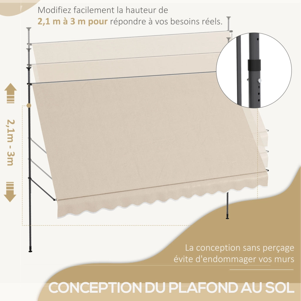 Bancarella da esterno pieghevole regolabile ¨C zephmum ¨C metallo sabbia 120x35x210 cm