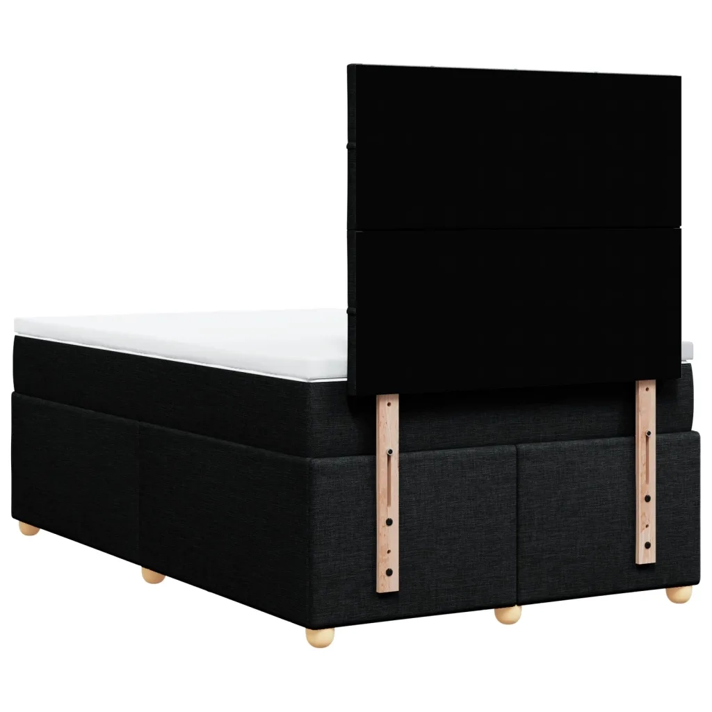 Giroletto a Molle con Materasso Nero 120x200 cm in Tessuto 3293549