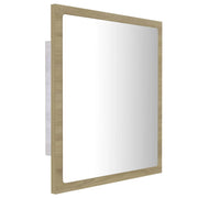 Specchio da bagno a LED 40 x 8,5 x 37 cm acrilico rovere 02_0006961