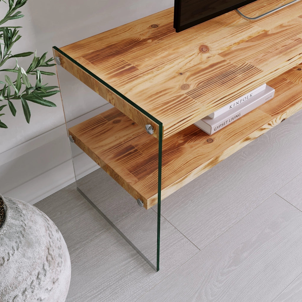 Cloz, Mobile Porta tv un Ripiano, 120x35x45h cm Marrone Rovere