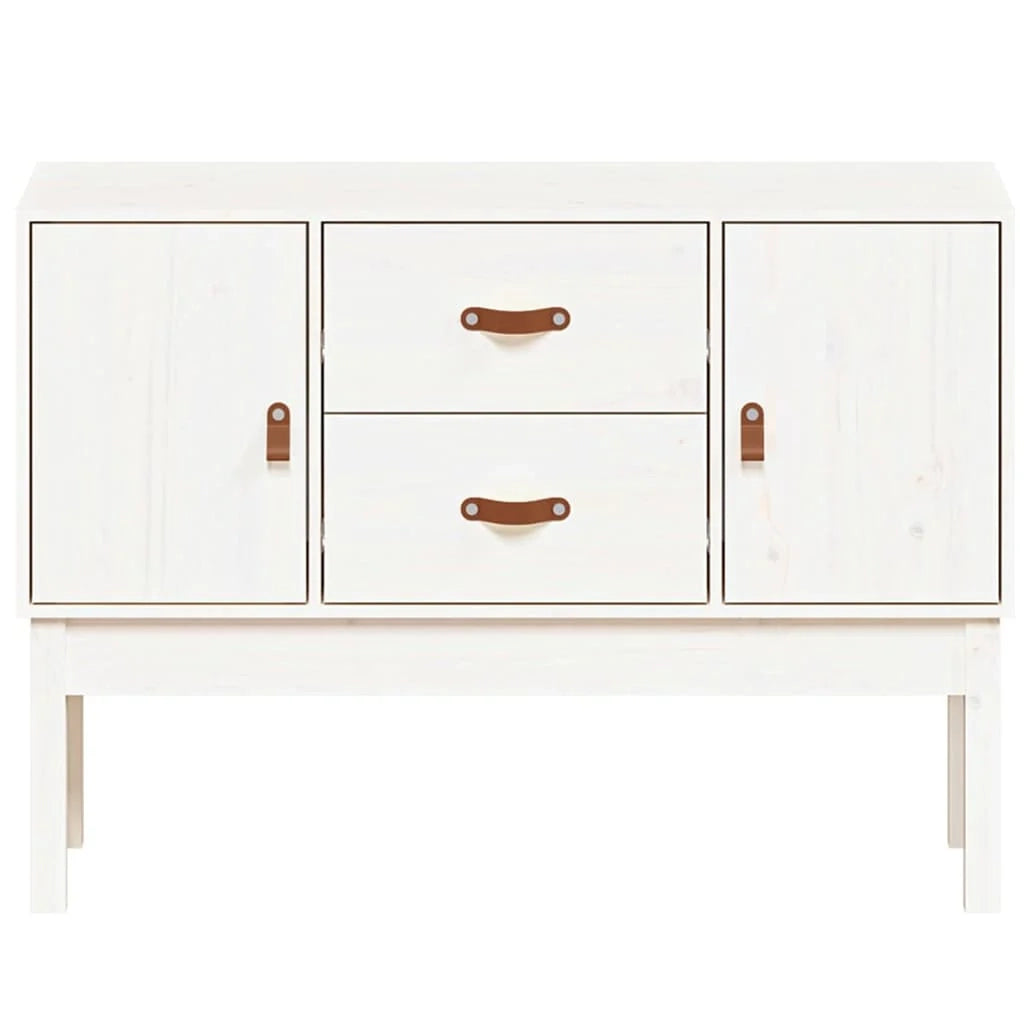 Buffet credenza cassettiera armadio mobile contenitore organizer per cucina soggiorno salotto 110 x 40 x 78 cm legno massello di pino bianco 02_0030200