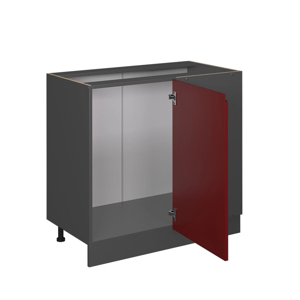 Mobile ad angolo cucina R-Line Rosso/Antracite 86 cm Forma a J, senza piano di lavoro Vicco