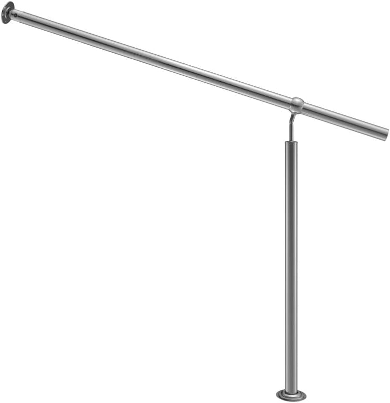 Ringhiera d'ingresso in acciaio 80cm interno esterno corrimano da parete