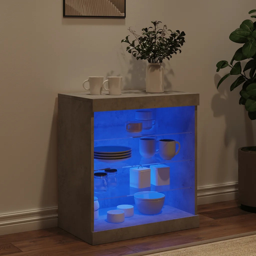 Credenza con Luci LED Grigio Cemento 60,5x37x67 cmcod mxl 134362