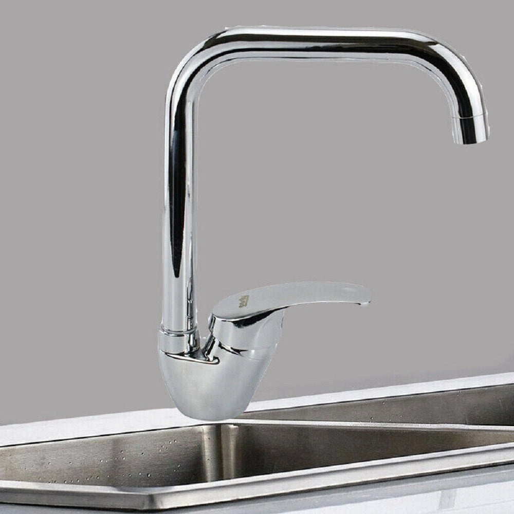 Trade Shop - Rubinetto Cucina Miscelatore Lavandino Canna Alta Quadrata Ottone Cromato 69140 -