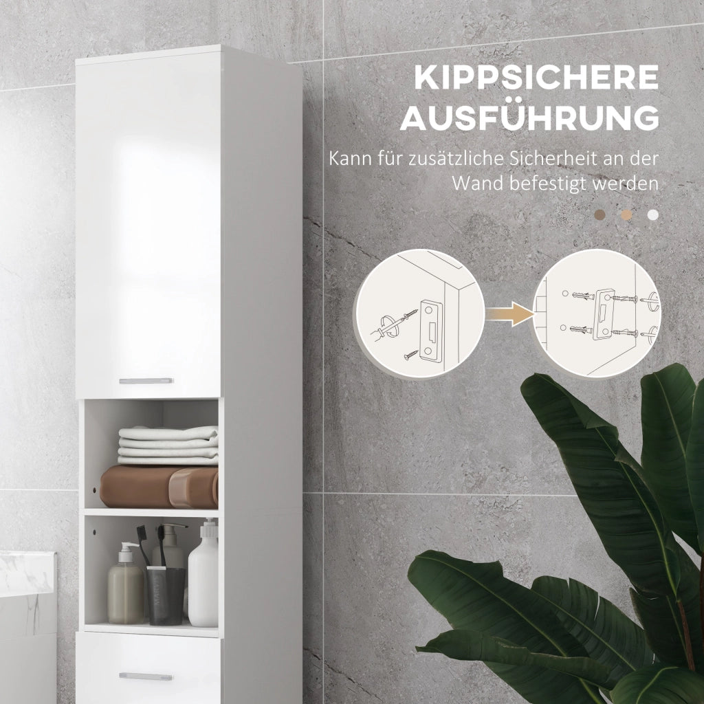 Armadietto Bagno con Ripiani e Cassetto ¨C Zephmum ¨C Bianco