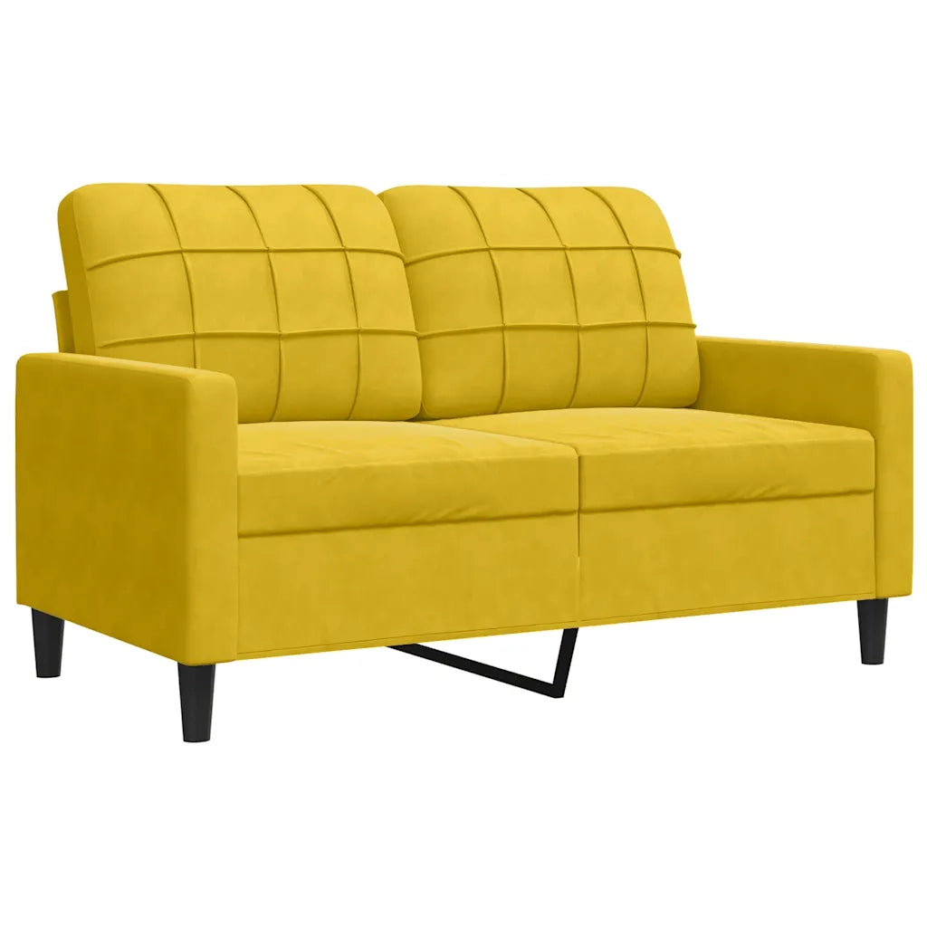 Set di Divani 3 pz con Cuscini e Rinforzi Giallo in Velluto 3278427